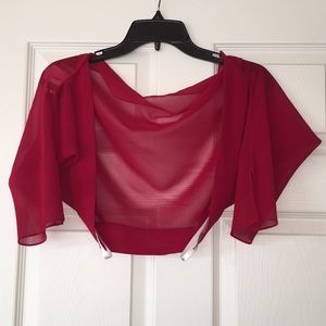 David’s Bridal Sheer shawl in the color Apple